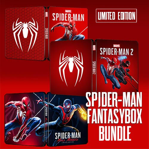 Spider-Man 1, 2 & Miles Morales Limited Bundle Edition | For PS4/PS5 Steelbook | ONi Fantasy Box