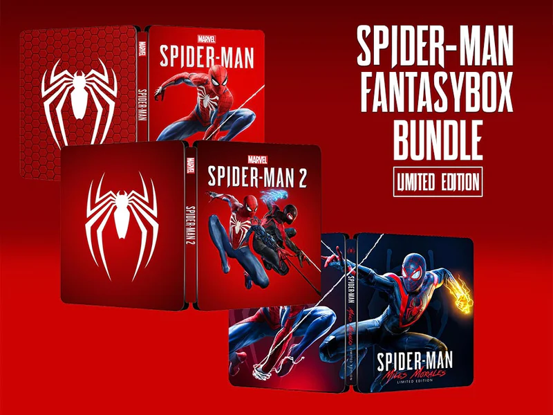 Spider-Man 1, 2 & Miles Morales Limited Bundle Edition | For PS4/PS5 Steelbook | ONi Fantasy Box